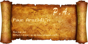 Paur Arszlán névjegykártya
